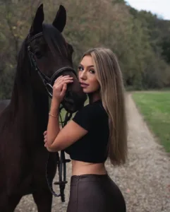 Grace Taylor and her prized stallion
